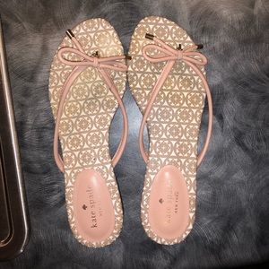 Blush Kate spade bow flip flops